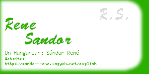 rene sandor business card